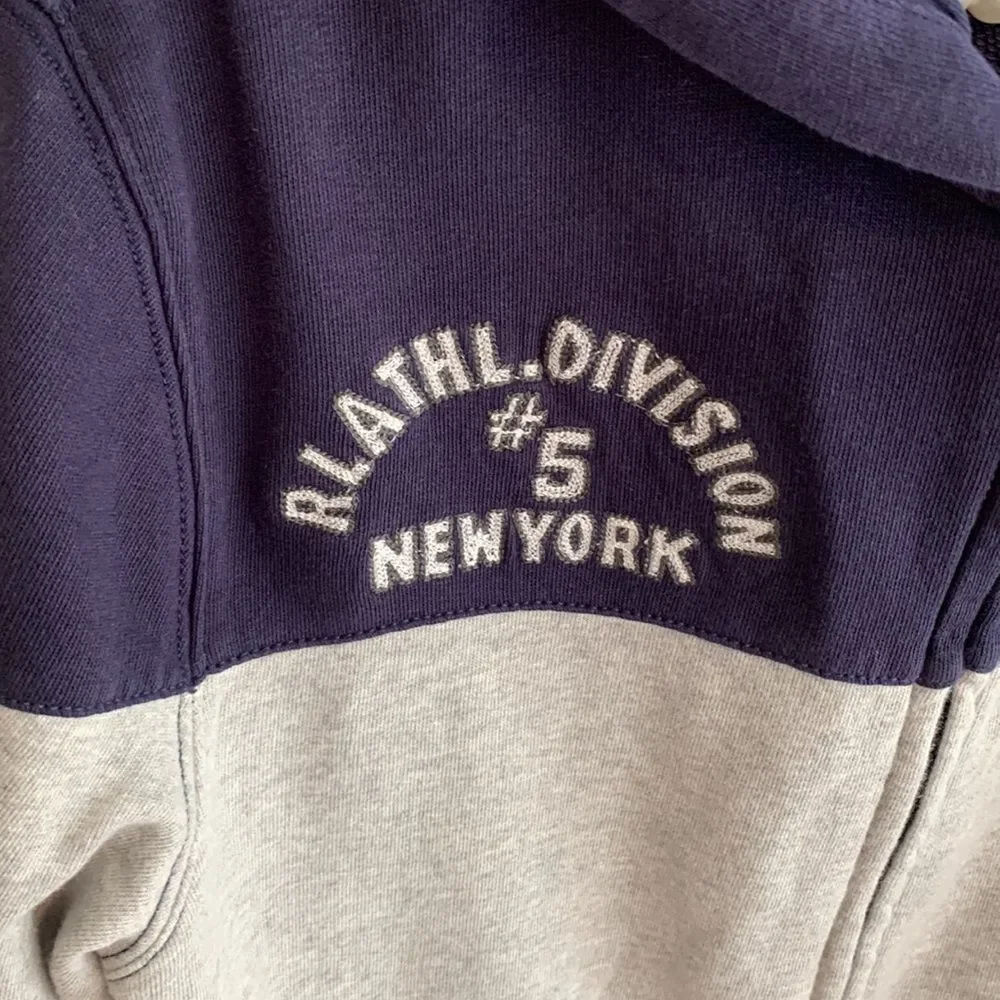 Polo Ralph Lauren Navy and Gray Zip-Up Hoodie boys size large